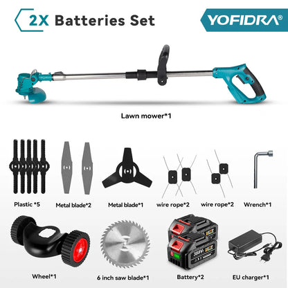 6 Inch 12000RPM Electric Lawn Mower 100-135cm Foldable Trimmer Pruning Cutting Garden Power Tool for Makita Battery Pin